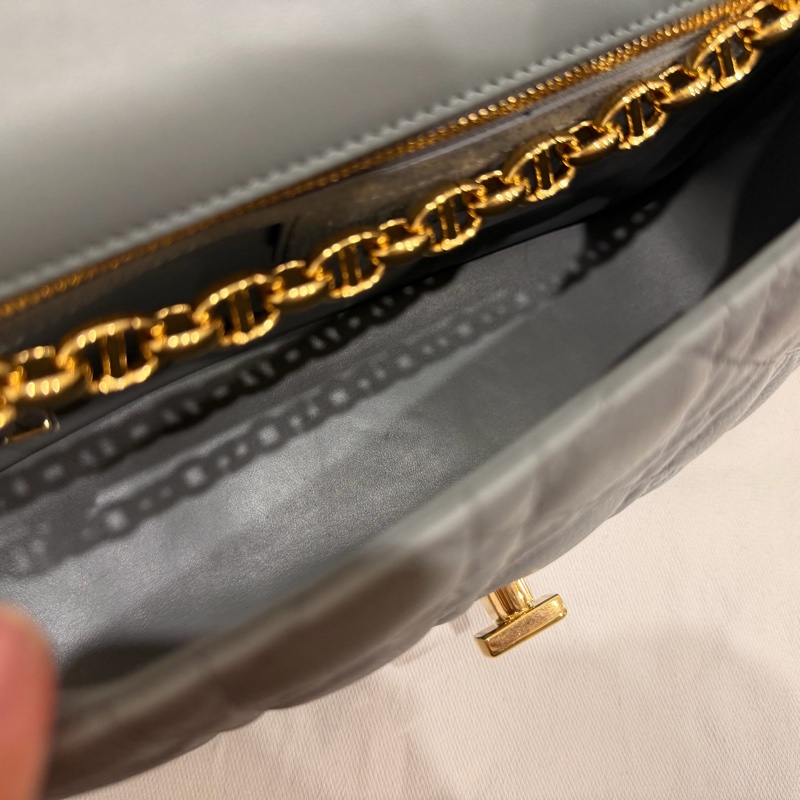 DIOR CARO 牛皮 藍灰色 M41G caro 中號 medium 25公分-10