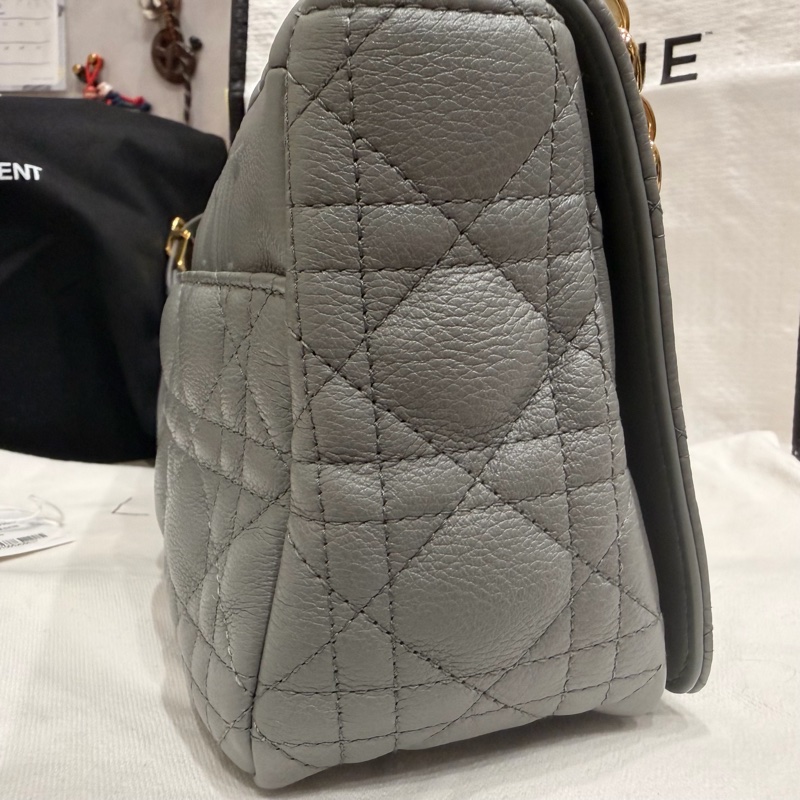DIOR CARO 牛皮 藍灰色 M41G caro 中號 medium 25公分-15