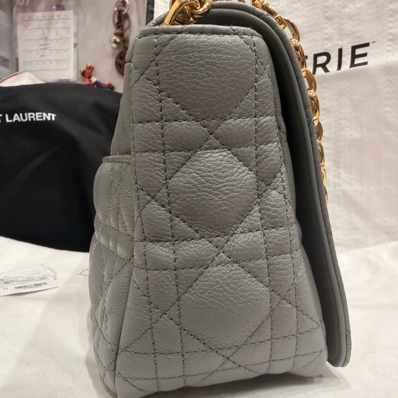 DIOR CARO 牛皮 藍灰色 M41G caro 中號 medium 25公分-17