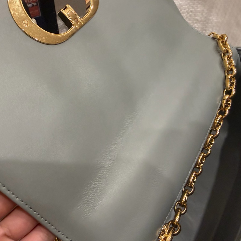 DIOR CARO 牛皮 藍灰色 M41G caro 中號 medium 25公分-18