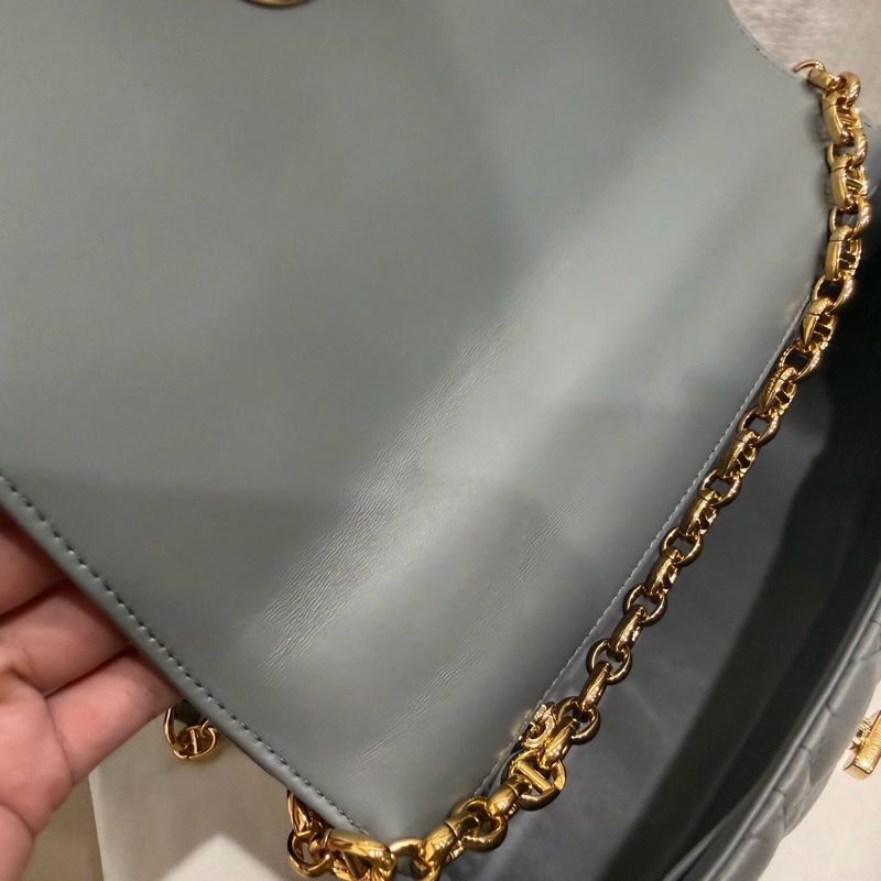 DIOR CARO 牛皮 藍灰色 M41G caro 中號 medium 25公分-19