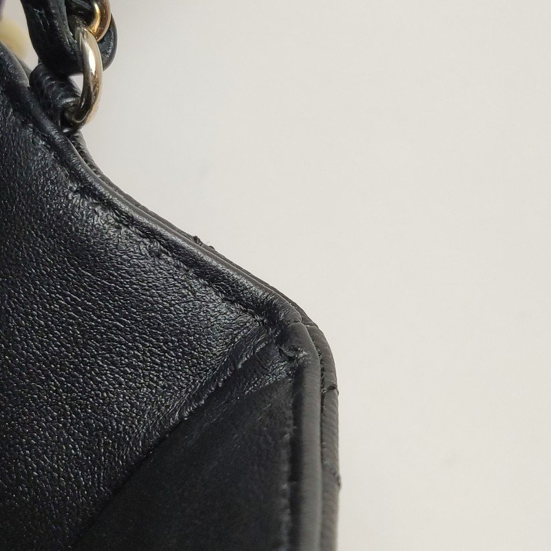 Chanel Classic Flap 經典款方胖子牛皮菱格絎縫雙C扣皮穿鏈斜背包單肩包-11