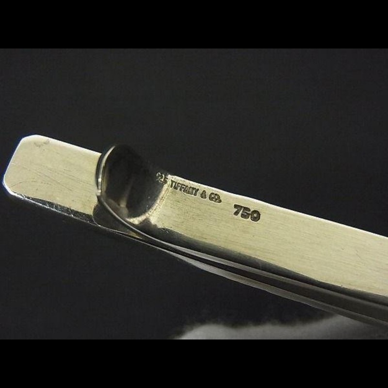 品味雋永 Tiffany & Co. 18K金 925銀 雙色編織古典紳士領帶夾-3