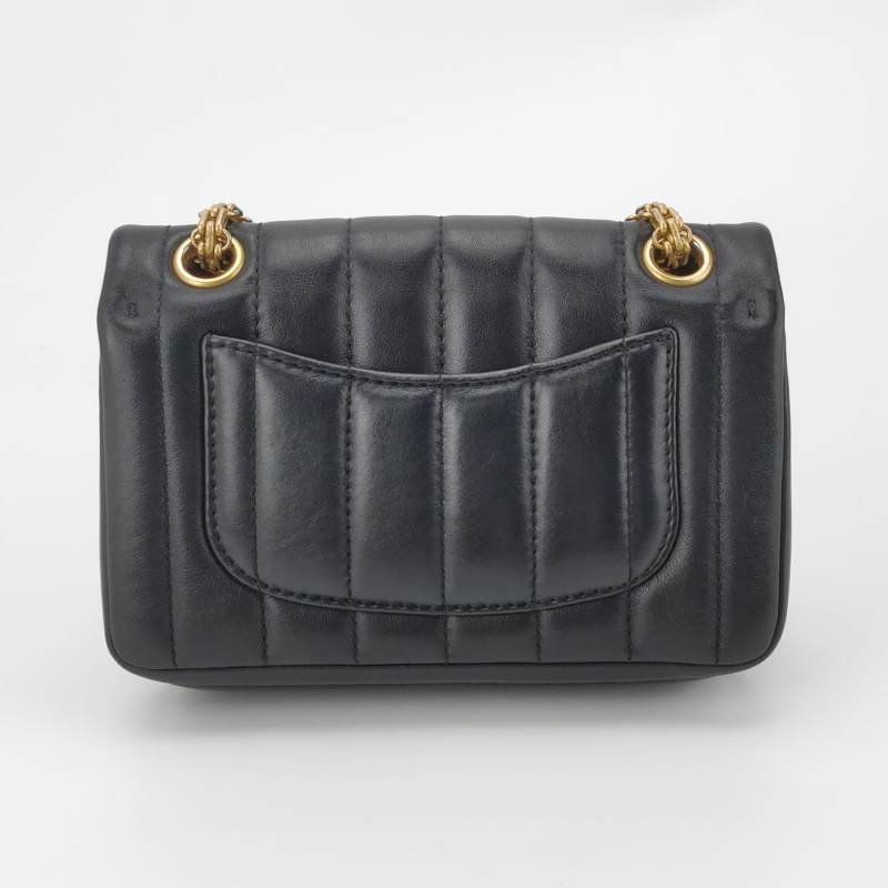 Chanel 2.55 Flag Bag 季節限定款迷你牛皮純色絎縫長方形旋扣單肩包-4