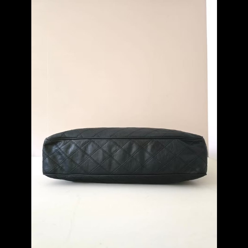絕版中古包 Chanel黑金色鏈條托特包 側背包 單肩包 古董二手包-4