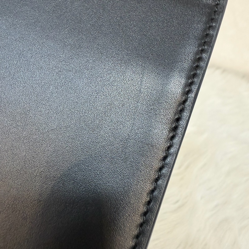 YSL 452159 KATE WOC 黑色 牛皮 銀鍊 肩背包 斜背包 鍊子 長夾 發財包 錢包-23
