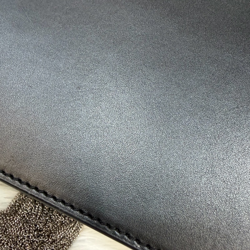 YSL 452159 KATE WOC 黑色 牛皮 銀鍊 肩背包 斜背包 鍊子 長夾 發財包 錢包-24