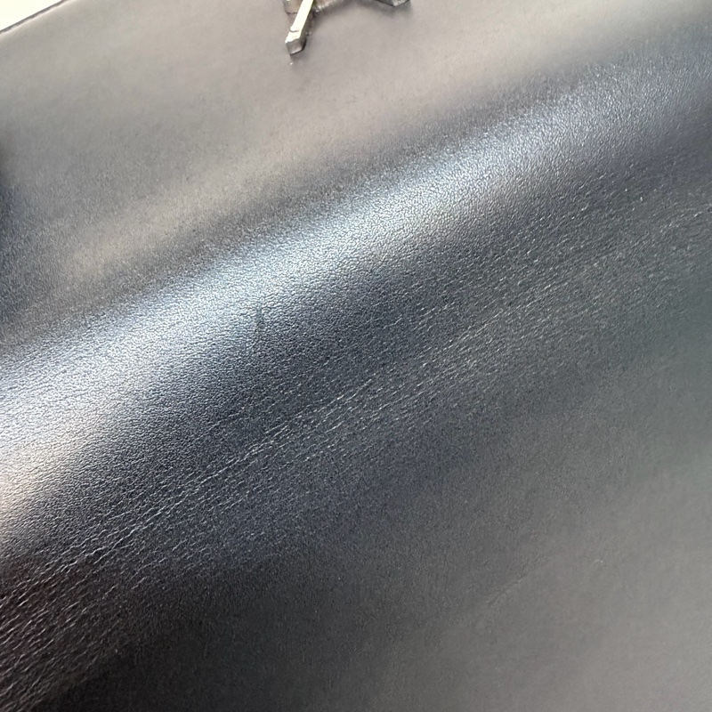 YSL 452159 KATE WOC 黑色 牛皮 銀鍊 肩背包 斜背包 鍊子 長夾 發財包 錢包-25