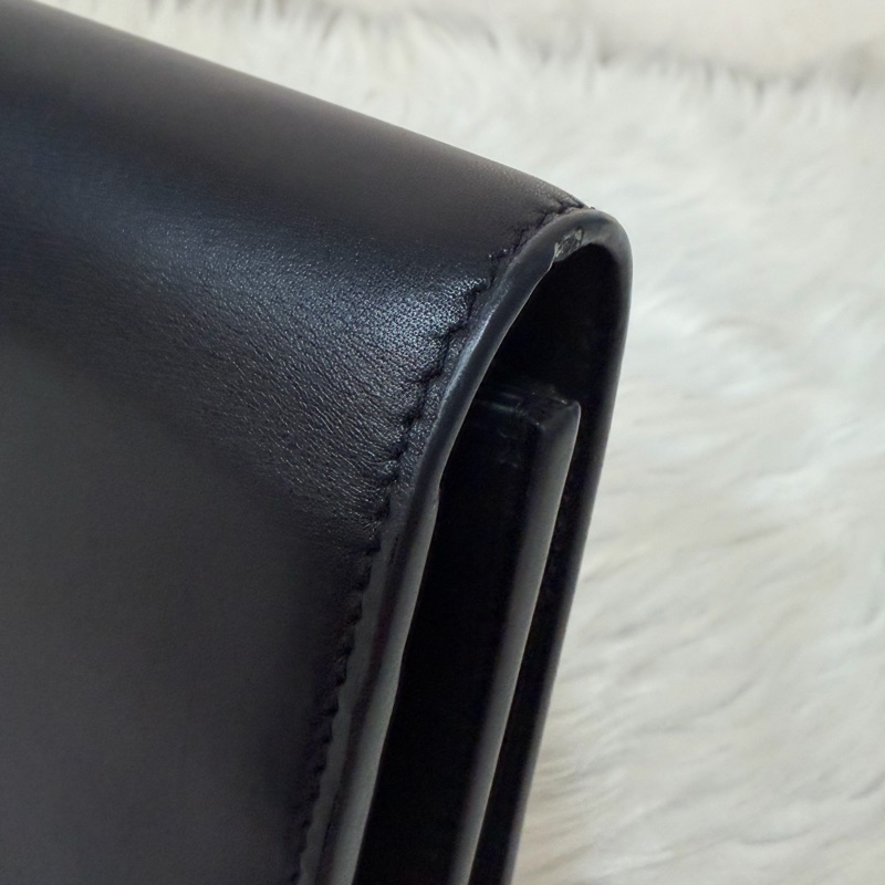 YSL 452159 KATE WOC 黑色 牛皮 銀鍊 肩背包 斜背包 鍊子 長夾 發財包 錢包-32