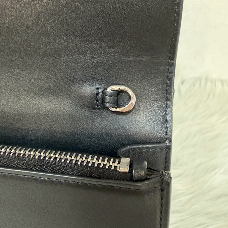 YSL 452159 KATE WOC 黑色 牛皮 銀鍊 肩背包 斜背包 鍊子 長夾 發財包 錢包-41