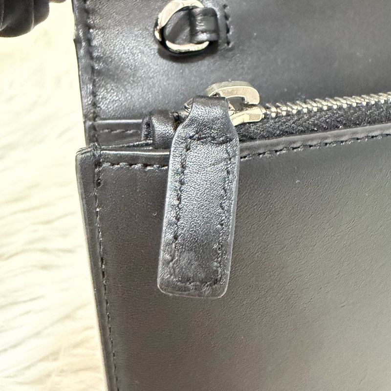 YSL 452159 KATE WOC 黑色 牛皮 銀鍊 肩背包 斜背包 鍊子 長夾 發財包 錢包-45