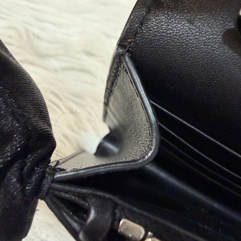 YSL 452159 KATE WOC 黑色 牛皮 銀鍊 肩背包 斜背包 鍊子 長夾 發財包 錢包-48