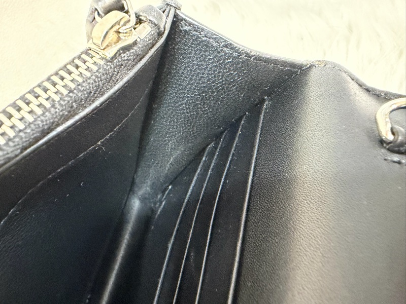 YSL 452159 KATE WOC 黑色 牛皮 銀鍊 肩背包 斜背包 鍊子 長夾 發財包 錢包-51