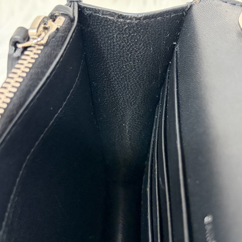 YSL 452159 KATE WOC 黑色 牛皮 銀鍊 肩背包 斜背包 鍊子 長夾 發財包 錢包-55