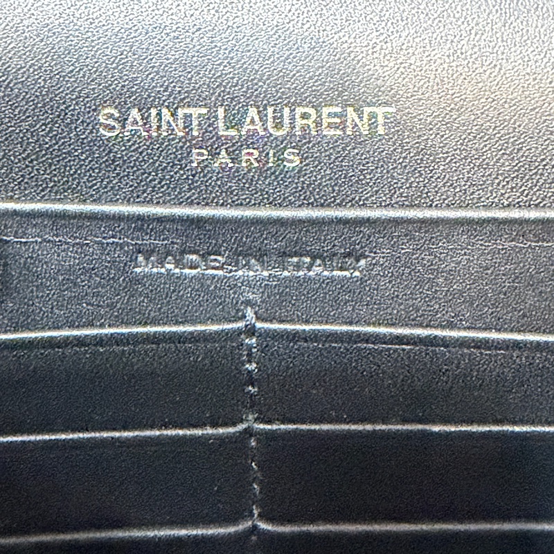 YSL 452159 KATE WOC 黑色 牛皮 銀鍊 肩背包 斜背包 鍊子 長夾 發財包 錢包-58
