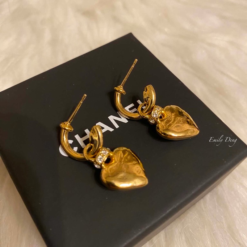 Chanel 愛心垂墜耳環-4