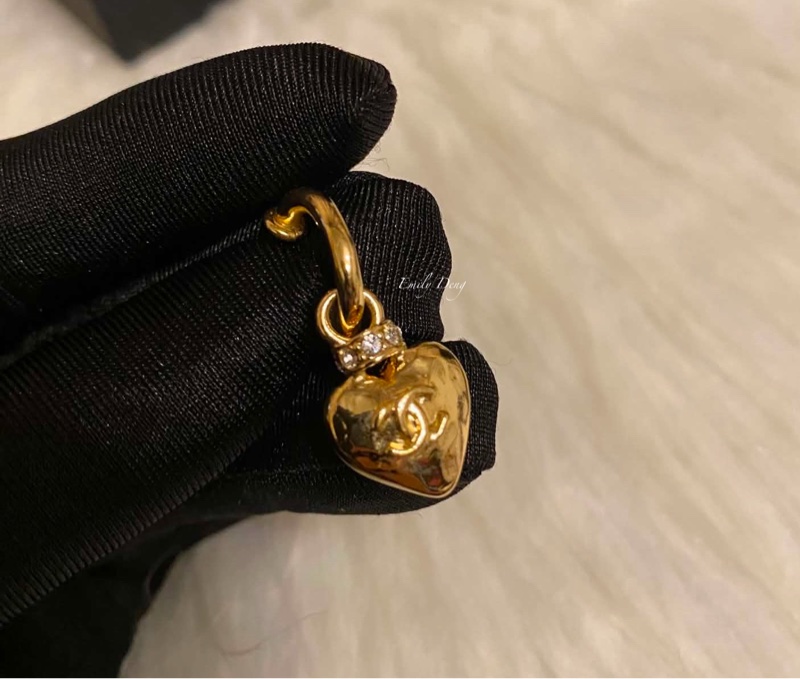 Chanel 愛心垂墜耳環-5
