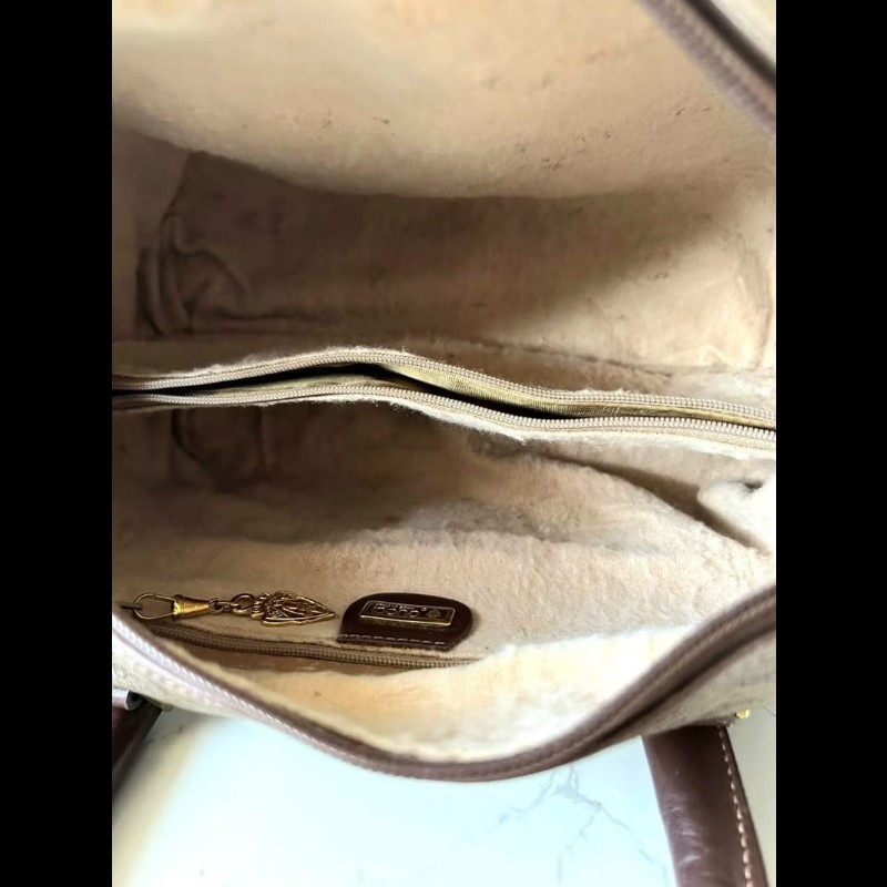 【LA LUNE】中古包 Gucci咖啡色老花小號波士頓包 斜背包 側背包 單肩包 古董-7