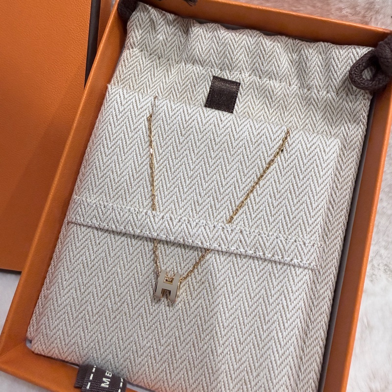 HERMES✨mini pop 奶茶色項鍊-0