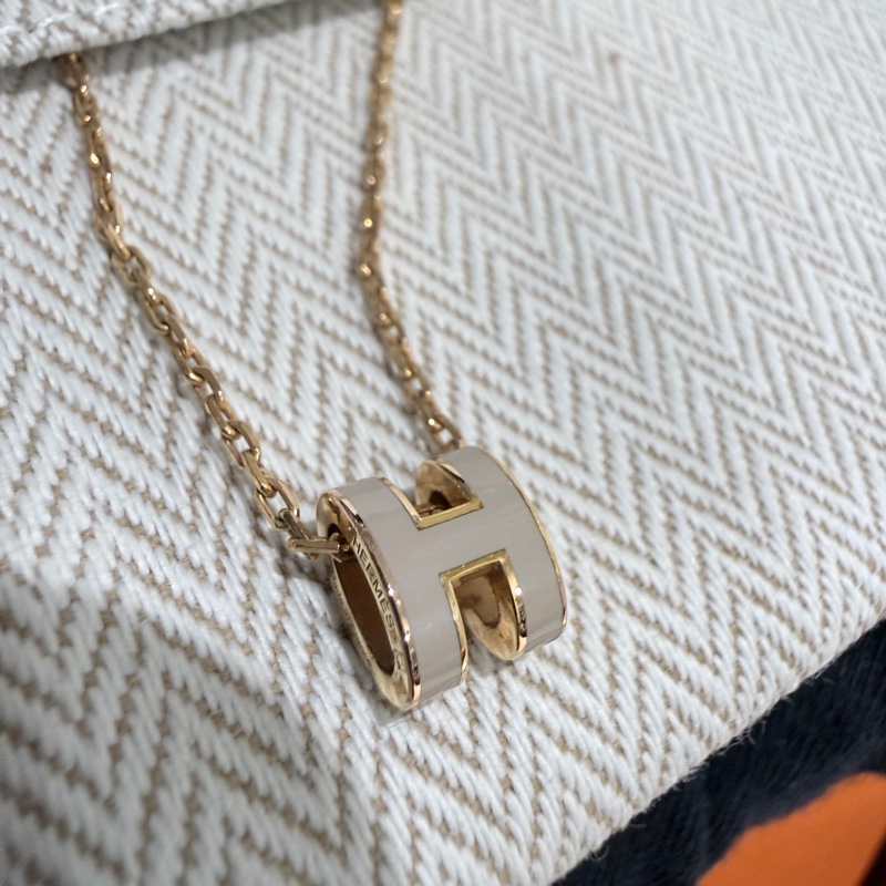 HERMES✨mini pop 奶茶色項鍊-1
