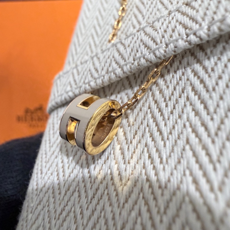 HERMES✨mini pop 奶茶色項鍊-8