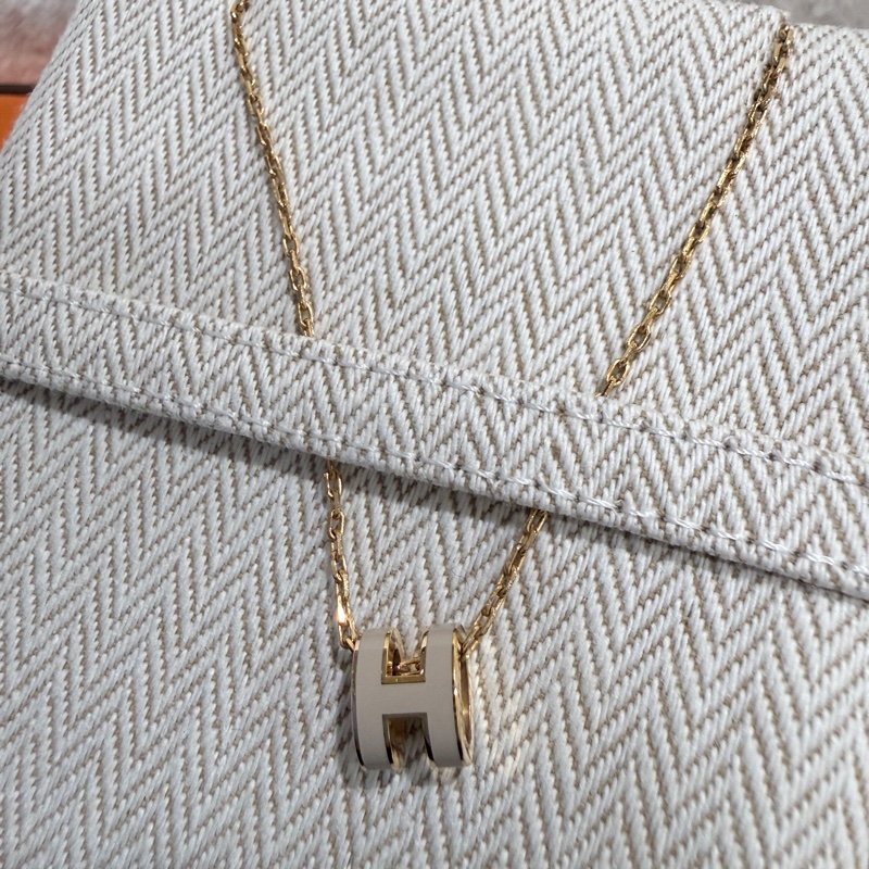 HERMES✨mini pop 奶茶色項鍊-16