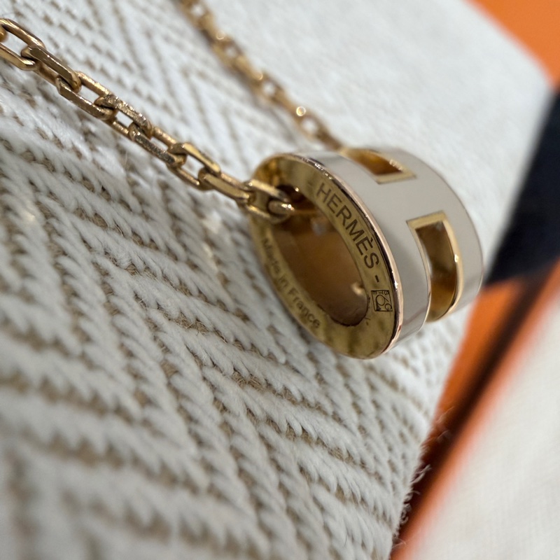 HERMES✨mini pop 奶茶色項鍊-19