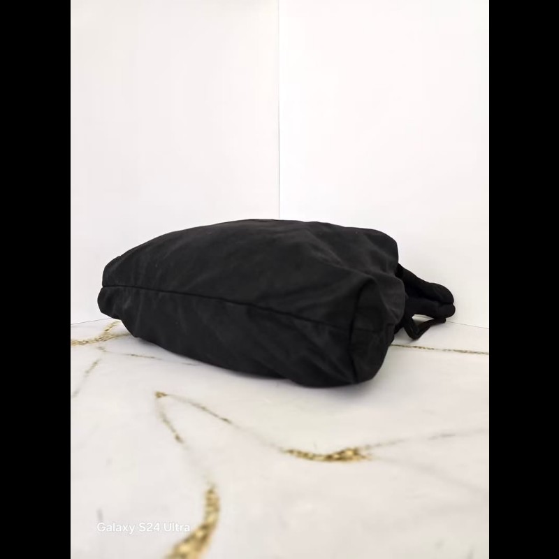 【LA LUNE】中古包 Chanel黑色銀扣拼皮流浪包 單肩包 側背包 二手包 古董包 水桶包 抽繩包-6