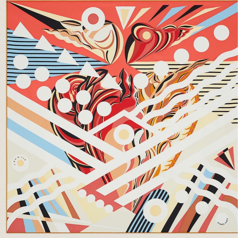 【正品現貨】Hermès 愛馬仕 Le Rêve de Julia 90公分真絲方巾/絲巾-1