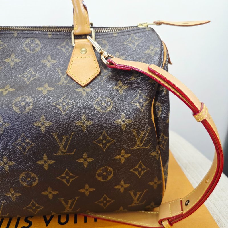 特惠一顆 我最美 Louis Vuitton LV 原花 Speedy30 明星人手一顆 /母親節感恩月活動 贈精美可調式斜背帶 /Monogram皮革手提包 /波士頓包-10