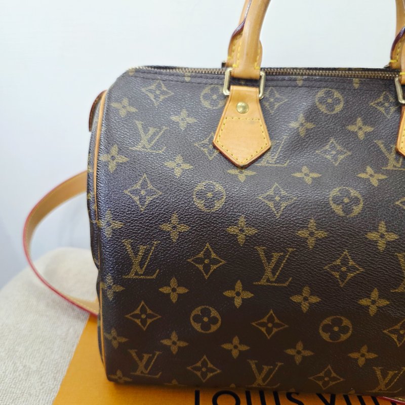 特惠一顆 我最美 Louis Vuitton LV 原花 Speedy30 明星人手一顆 /母親節感恩月活動 贈精美可調式斜背帶 /Monogram皮革手提包 /波士頓包-11