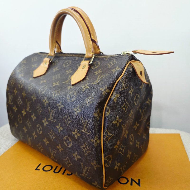 特惠一顆 我最美 Louis Vuitton LV 原花 Speedy30 明星人手一顆 /母親節感恩月活動 贈精美可調式斜背帶 /Monogram皮革手提包 /波士頓包-12