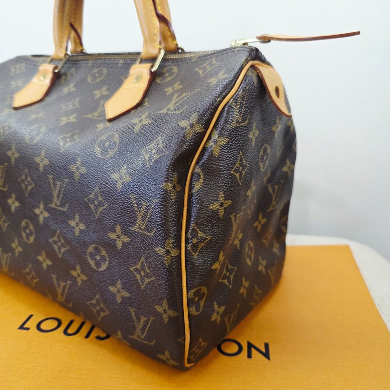 特惠一顆 我最美 Louis Vuitton LV 原花 Speedy30 明星人手一顆 /母親節感恩月活動 贈精美可調式斜背帶 /Monogram皮革手提包 /波士頓包-13