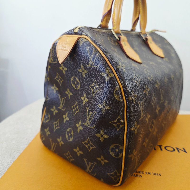 特惠一顆 我最美 Louis Vuitton LV 原花 Speedy30 明星人手一顆 /母親節感恩月活動 贈精美可調式斜背帶 /Monogram皮革手提包 /波士頓包-14