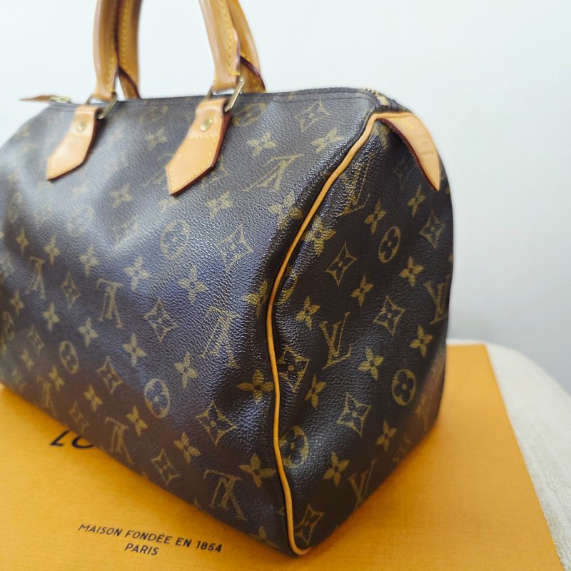 特惠一顆 我最美 Louis Vuitton LV 原花 Speedy30 明星人手一顆 /母親節感恩月活動 贈精美可調式斜背帶 /Monogram皮革手提包 /波士頓包-15