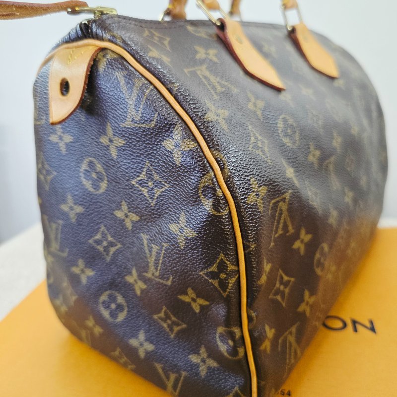 特惠一顆 我最美 Louis Vuitton LV 原花 Speedy30 明星人手一顆 /母親節感恩月活動 贈精美可調式斜背帶 /Monogram皮革手提包 /波士頓包-18