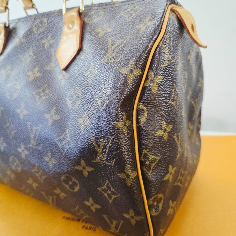 特惠一顆 我最美 Louis Vuitton LV 原花 Speedy30 明星人手一顆 /母親節感恩月活動 贈精美可調式斜背帶 /Monogram皮革手提包 /波士頓包-20