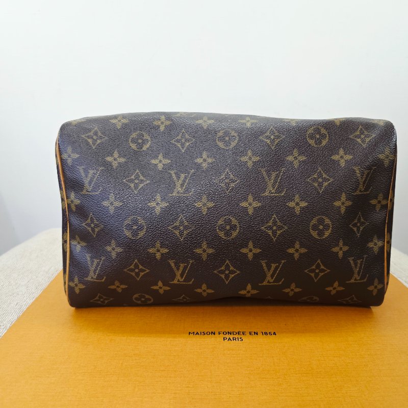 特惠一顆 我最美 Louis Vuitton LV 原花 Speedy30 明星人手一顆 /母親節感恩月活動 贈精美可調式斜背帶 /Monogram皮革手提包 /波士頓包-23