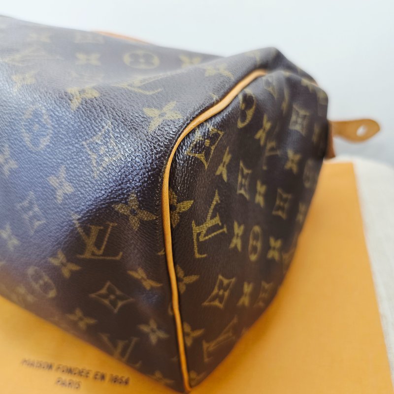 特惠一顆 我最美 Louis Vuitton LV 原花 Speedy30 明星人手一顆 /母親節感恩月活動 贈精美可調式斜背帶 /Monogram皮革手提包 /波士頓包-25