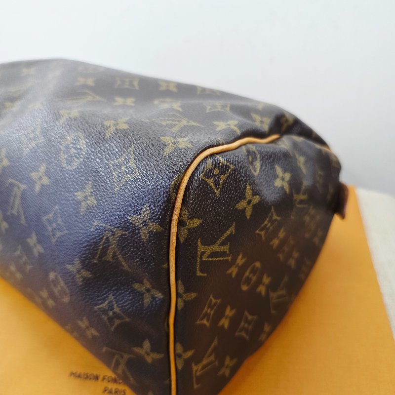 特惠一顆 我最美 Louis Vuitton LV 原花 Speedy30 明星人手一顆 /母親節感恩月活動 贈精美可調式斜背帶 /Monogram皮革手提包 /波士頓包-27