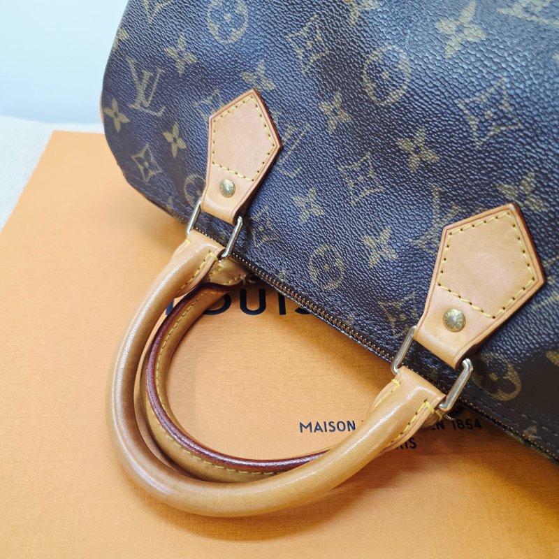 特惠一顆 我最美 Louis Vuitton LV 原花 Speedy30 明星人手一顆 /母親節感恩月活動 贈精美可調式斜背帶 /Monogram皮革手提包 /波士頓包-45