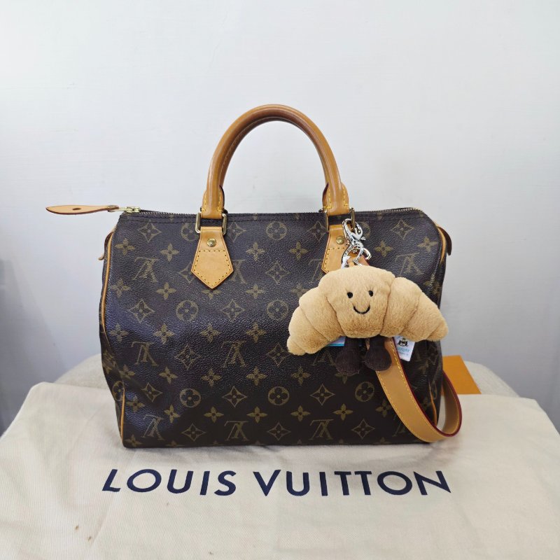 特惠一顆 我最美 Louis Vuitton LV 原花 Speedy30 明星人手一顆 /母親節感恩月活動 贈精美可調式斜背帶 /Monogram皮革手提包 /波士頓包-50