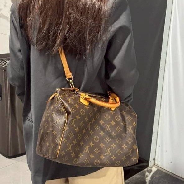 特惠一顆 我最美 Louis Vuitton LV 原花 Speedy30 明星人手一顆 /母親節感恩月活動 贈精美可調式斜背帶 /Monogram皮革手提包 /波士頓包-54
