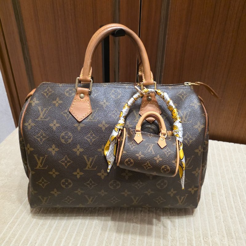 特惠一顆 我最美 Louis Vuitton LV 原花 Speedy30 明星人手一顆 /母親節感恩月活動 贈精美可調式斜背帶 /Monogram皮革手提包 /波士頓包-58