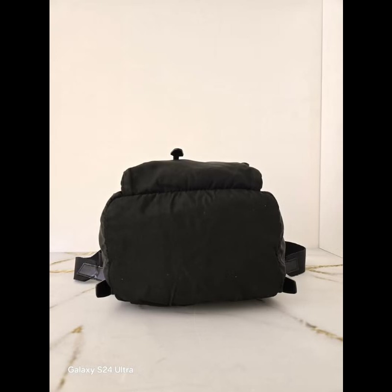 【LA LUNE】絕版古董品 Prada黑色銀標尼龍雙肩包 後背包 背囊 中古包 二手包-8