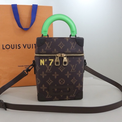 99新Louis Vuitton路易威登 Vertical Trunk老花N°7標識手提挎包，芯片款 尺寸15.5*22*7.5