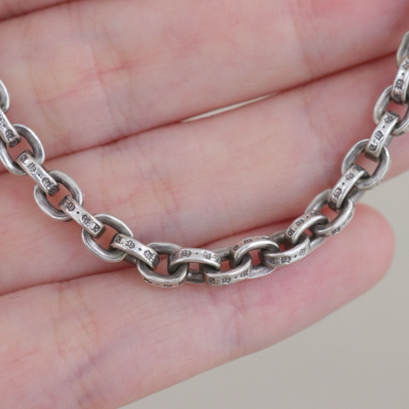 98新，克羅心Chrome Hearts paper chain 925銀手鍊，鏈長19cm，配件無-6