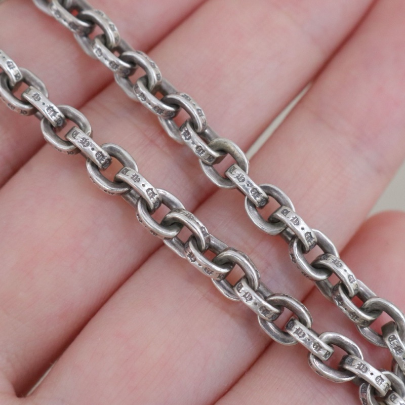 98新，克羅心Chrome Hearts paper chain 925銀手鍊，鏈長19cm，配件無-7