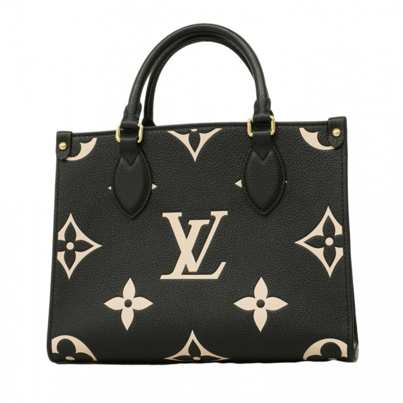 路易威登 Monogram Empreinte Bicolor OnTheGo PM 手提包 M45659 黑色/米色 女士-0
