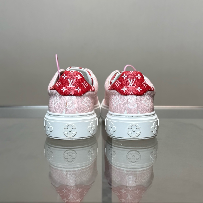 99新 路易威登/Louis Vuitton Time Out 白粉色 老花滿印板鞋 尺碼/36.5-8